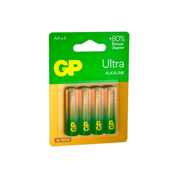Батарейкa алкалиновая GP Ultra new, AA, 4 шт.